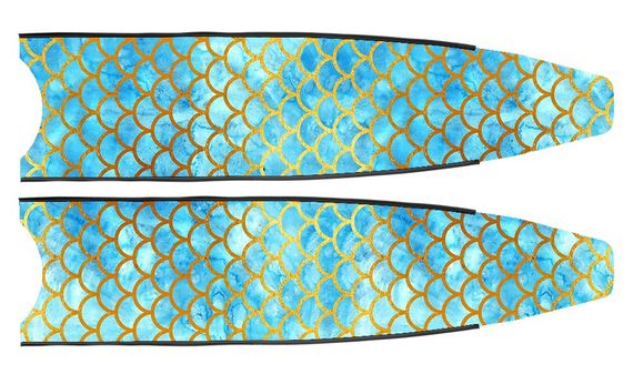 Лопасти Leaderfins Mermaid Blue Semi-Transparent стеклотекстолитовые 20° черная отбортовка