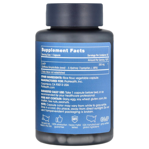 ProHealth Longevity, 5-HTP, 200 мг, 60 капсул