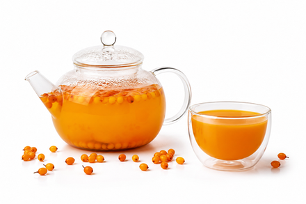 Чай с облепихой, имбирем, лимоном и медом 0.7 л. | Tea with sea buckthorn, ginger, lemon, and honey 0.7 L.