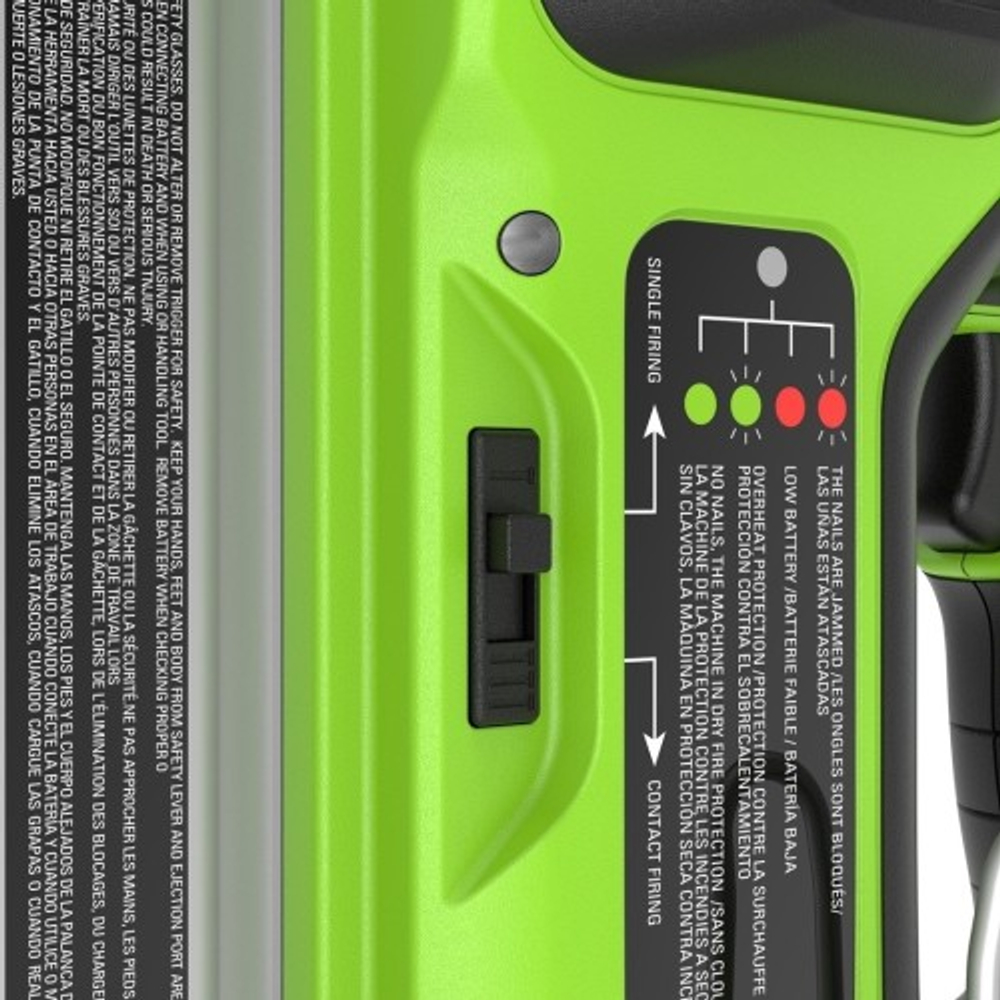 Нейлер аккумуляторный GREENWORKS GD24BN 24V, АКБ 2Ач и ЗУ 3400707CUA