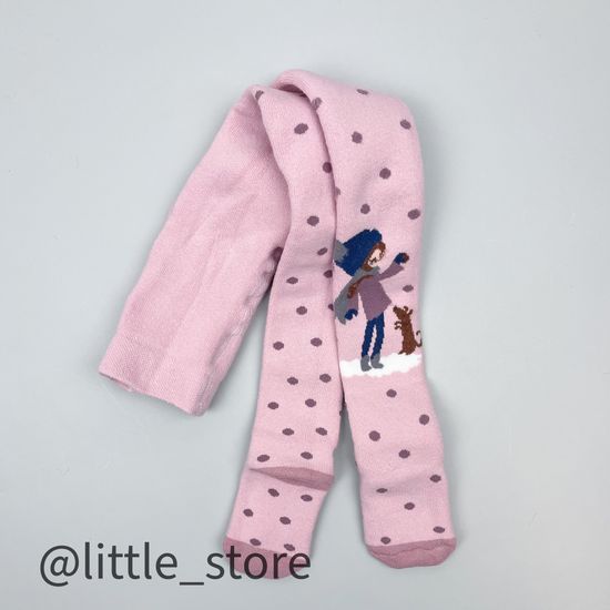 Колготки махровые Девочка на прогулке, Розовая пудра