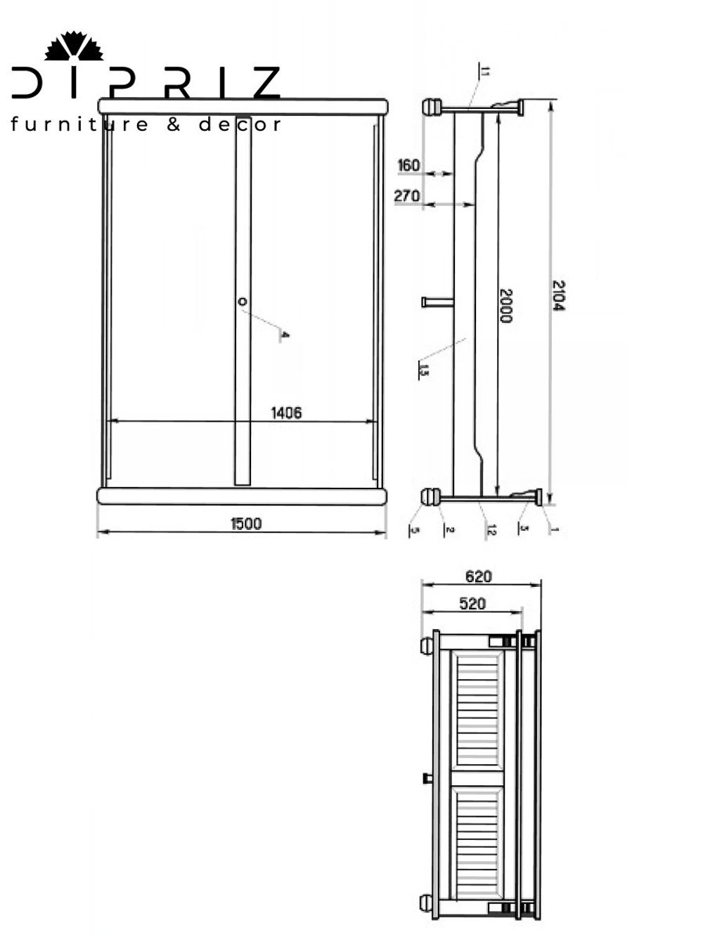 Кровать 140х200 Адель, белый/черри