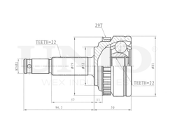 ШРУС внешний UNIO CVJ-20123