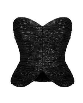 Блуза корсетного типа драпированная из пайеток