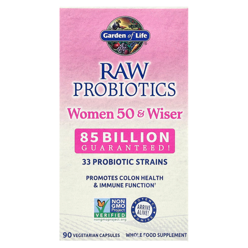 Garden of Life, RAW Probiotics, для женщин от 50 лет, 90 вегетарианских капсул