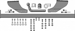 Фаркоп с оцинк. шаром Toyota Voxy 2014-2021, Toyota Noah 2014-2021, Toyota Esquire 2014-2022 крепление шара на двух болтах, (без электрики, паспорт и сертификат в комплекте) Motodor.92520-A