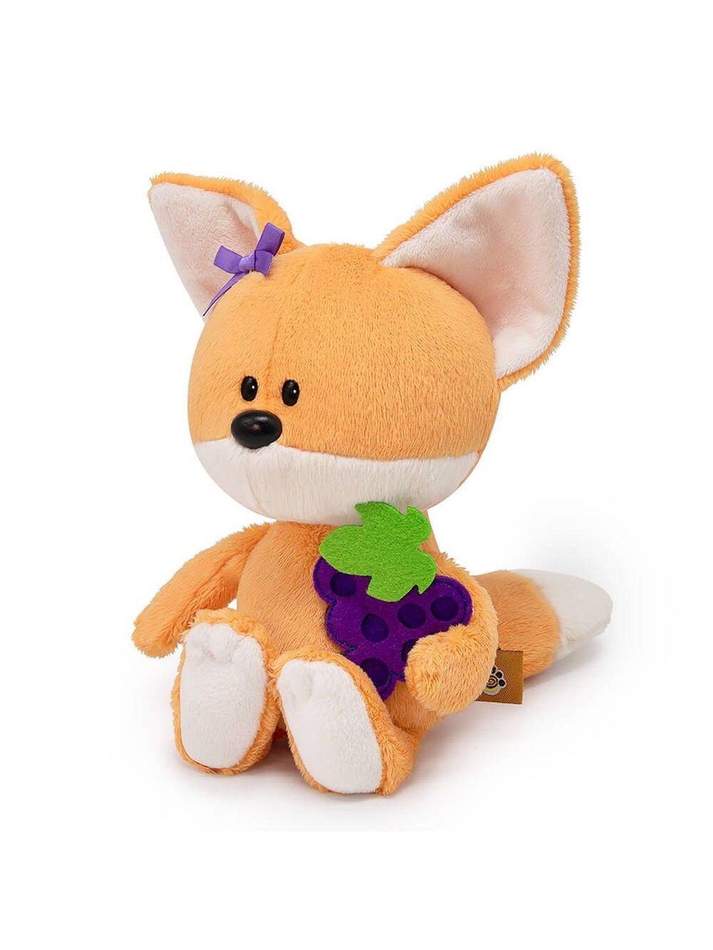 Мягкая игрушка Лисичка Лика с виноградом 15 см
