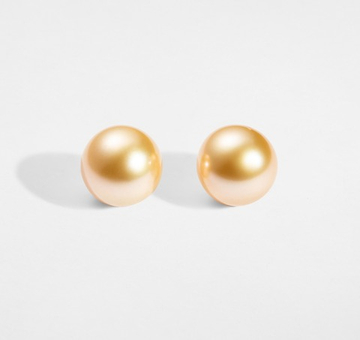 Жемчуг Южных морей, золотой, круг, 2 шт, 11 мм