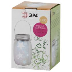 Светильник уличный ЭРА SL-GL14-JAR-2 на солнечной батарее стекло металл прозрачный 13,5 см | Садовые декоративные светильники