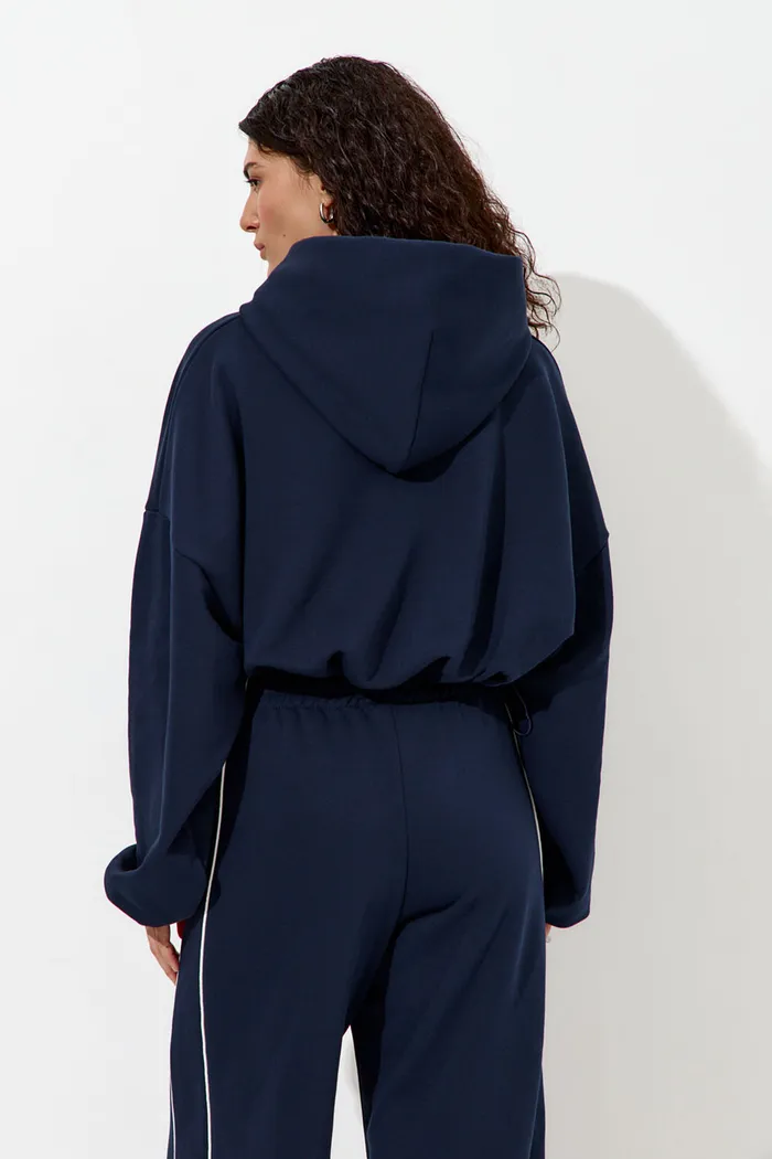 Худи укороченное "Âme Sirène" цвета нейви