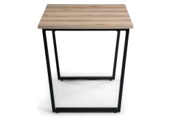 Стол раскладной Лота Лофт 120(160)х75х75 25 мм черный матовый / дуб делано светлый