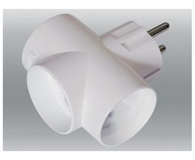 TOKER 3Т16 разветвитель (тройник) 3 розетка 16А белый (T-образный) негорючий ABS-пластик, ИУ