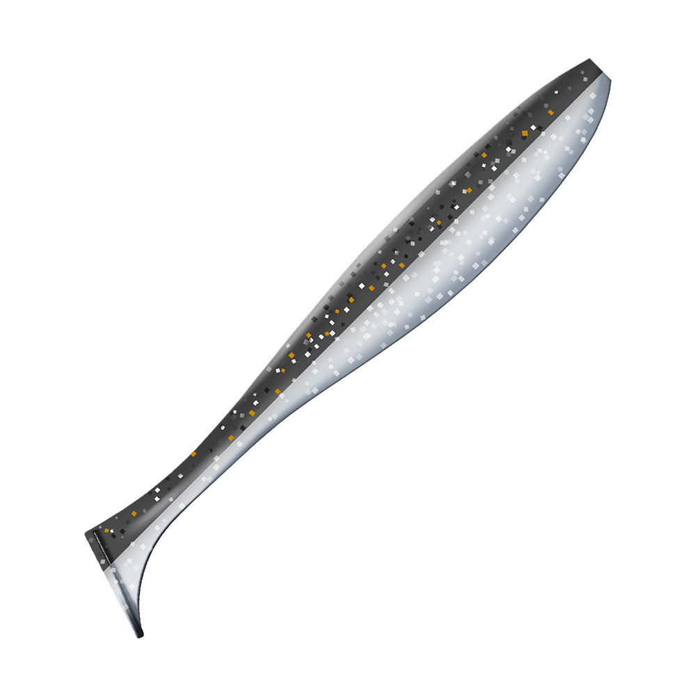 Приманка ZUB-IZI  86мм(3,4")-5шт, (цвет 030) черный верх-натурал низ