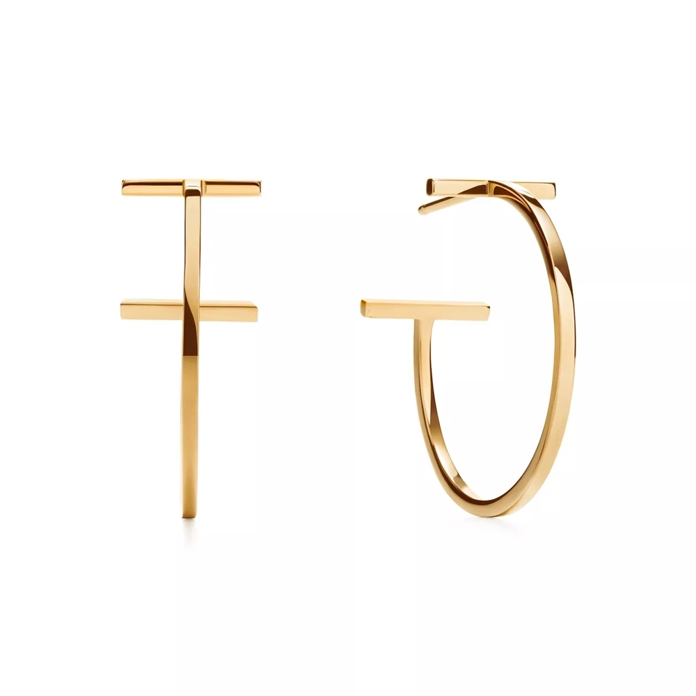 Серьги из жёлтого золота, Tiffany T Hoop✨ Единственные в наличии