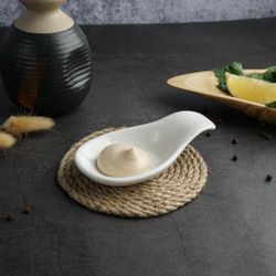 Соусник 25 мл 12*7 см h3 см Mini Mix с ручкой белый фарфор P.L. Proff Cuisine [6]