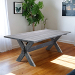 Деревянный стол садовый из массива сосны, графит