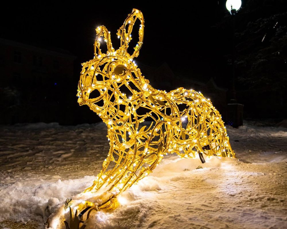 Светодиодная фигура "Заяц бегущий"