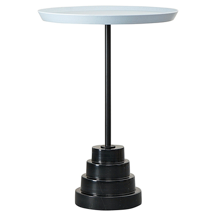 Столик кофейный Sustainable collection, Ø38 см, серо-голубой/черный