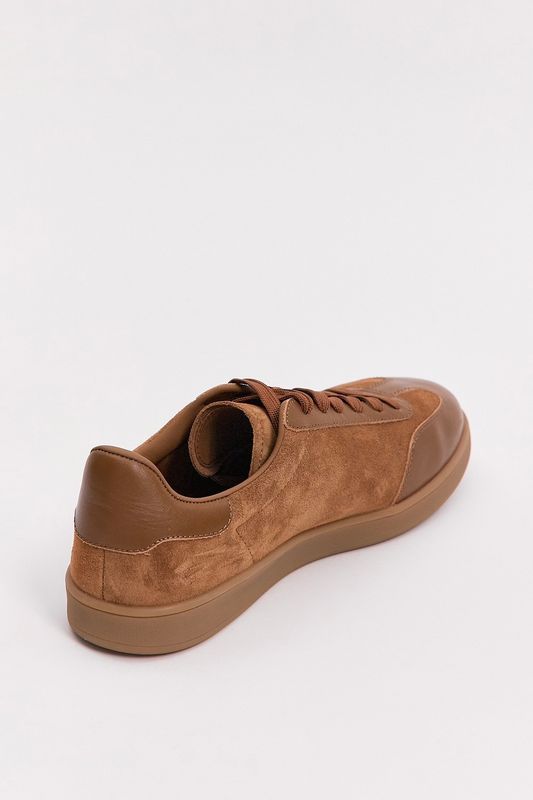 Кеды из замши с отделкой из кожи, коричневый