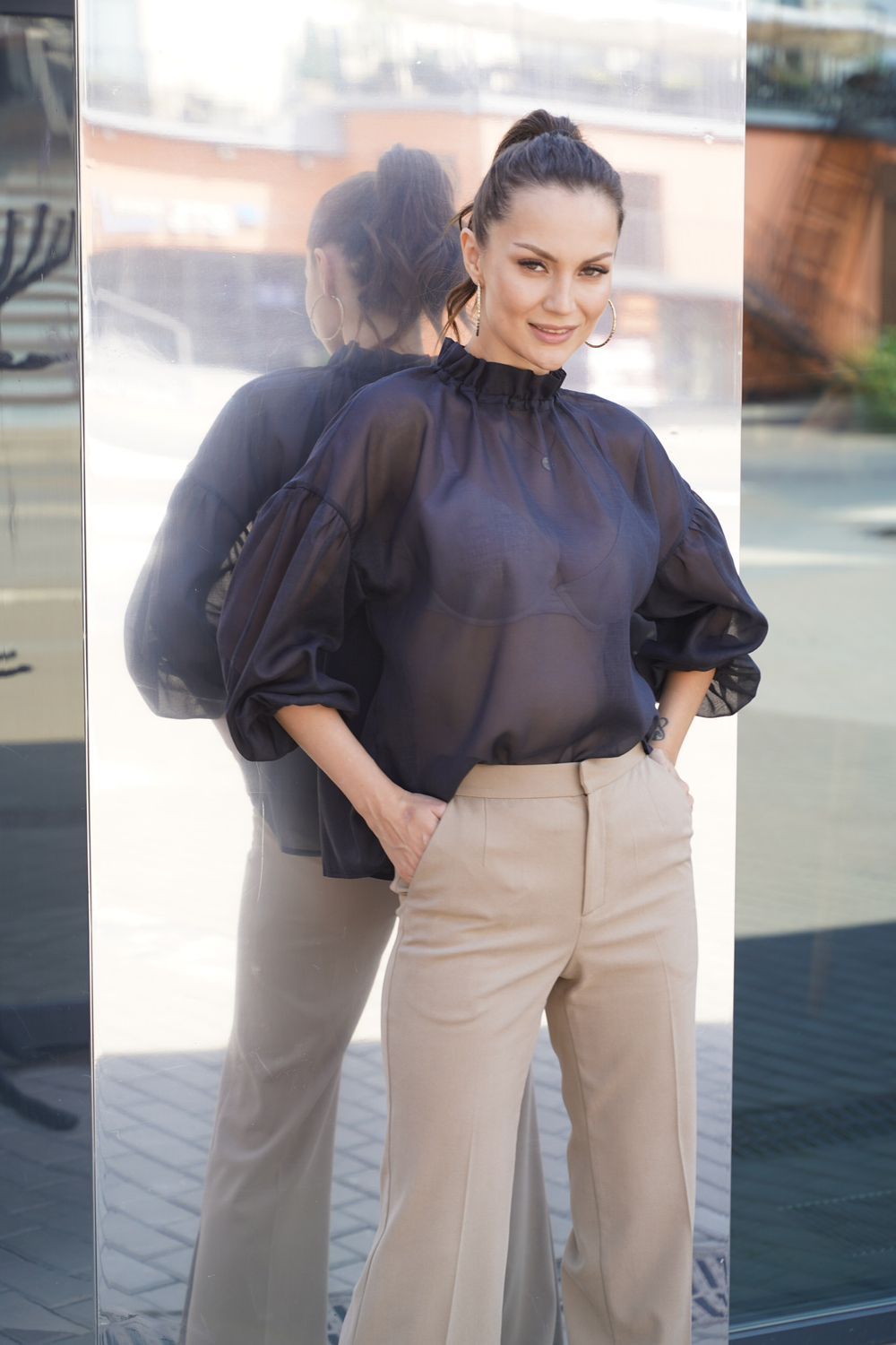 Рубашка женская | Бл-1039/2 б батист