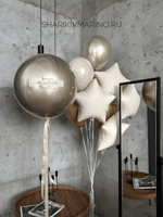 Элегантная композиция шаров «Чести, мужества, отваги» на 23 февраля