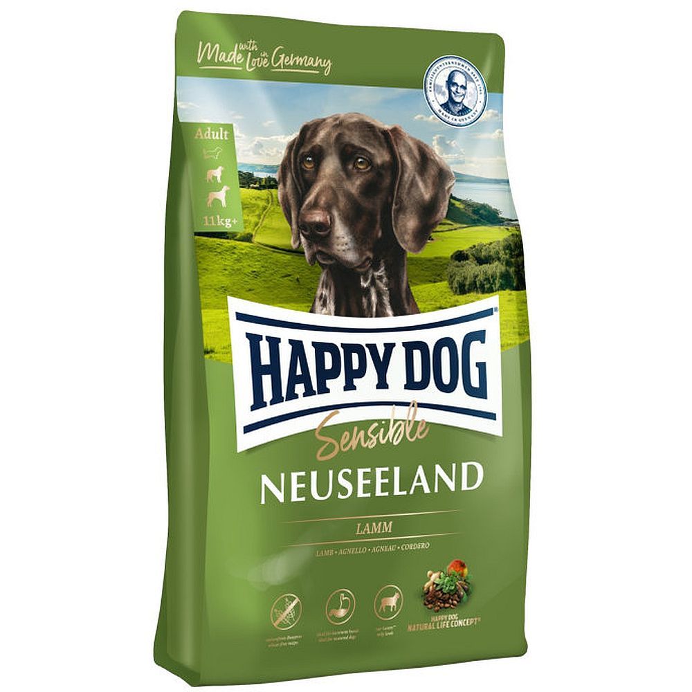 Сухой корм Happy Dog Sensible Neuseeland для собак средних и крупных пород с ягнёнком, пакет 12,5 кг