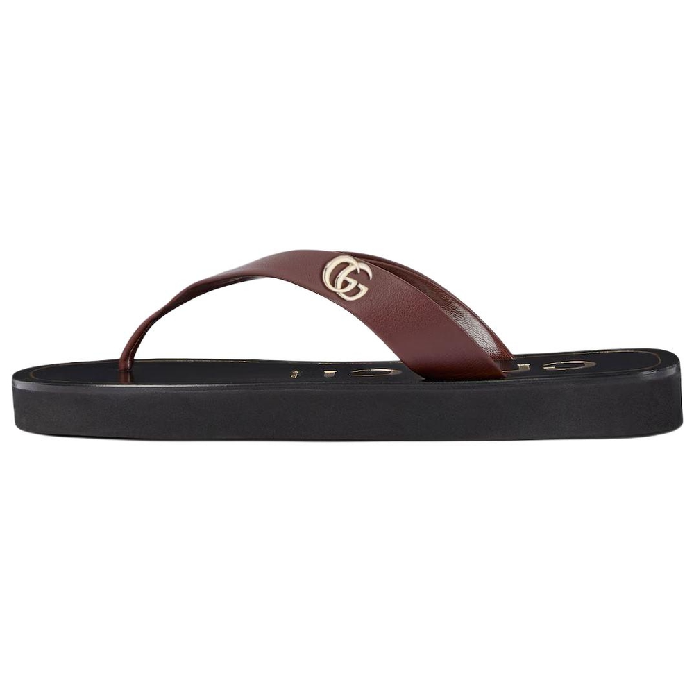 GUCCI GG Flip Flops Women"s Dark Brown