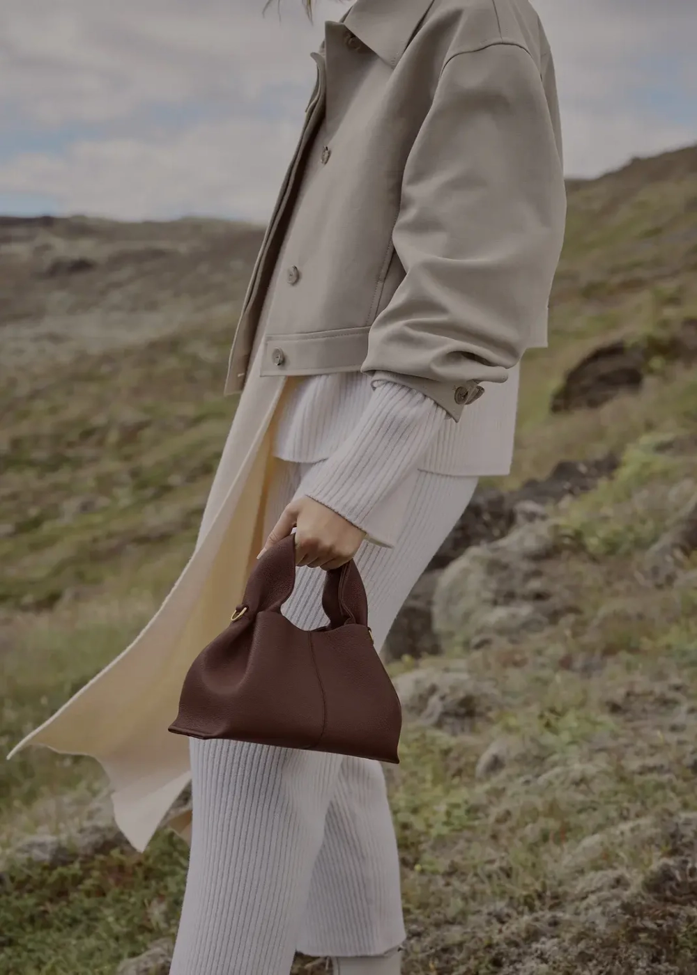 POLENE СУМКА NUMERO NEUF MINI, КОРИЧНЕВЫЙ