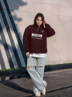Толстовка женская с зип-воротником "Moscow" бордо