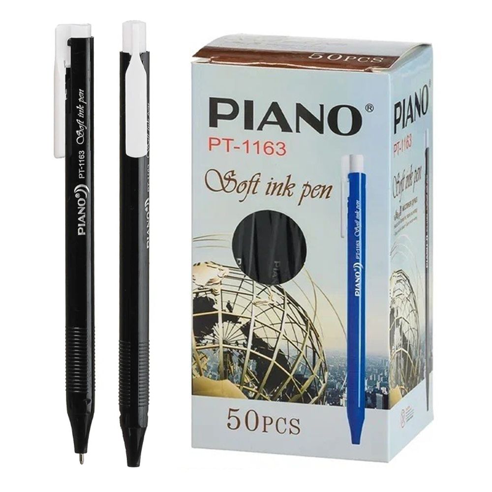 Ручка шариковая, масляная, автоматическая, Piano, чёрные чернила, серия &quot;Total&quot;, трёхгранный корпус, 50 шт