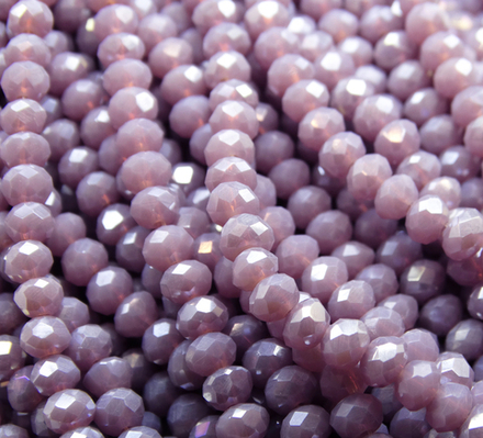 БН023НН34 Хрустальные бусины "рондель", цвет: светло-фиолетовый непр., 3х4 мм, 95-100 шт.