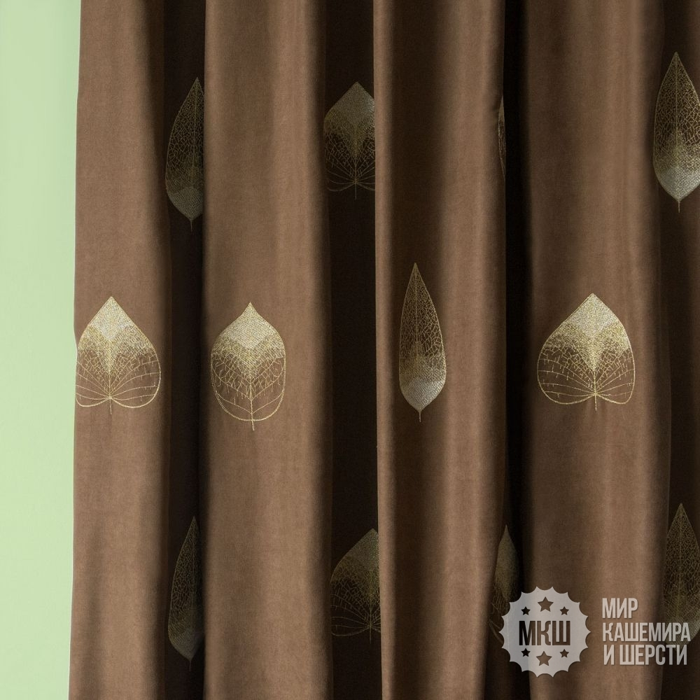 Готовые шторы и покрывало в комплекте ЭЛЛИ (арт. BL10-297-05)  - коричневый