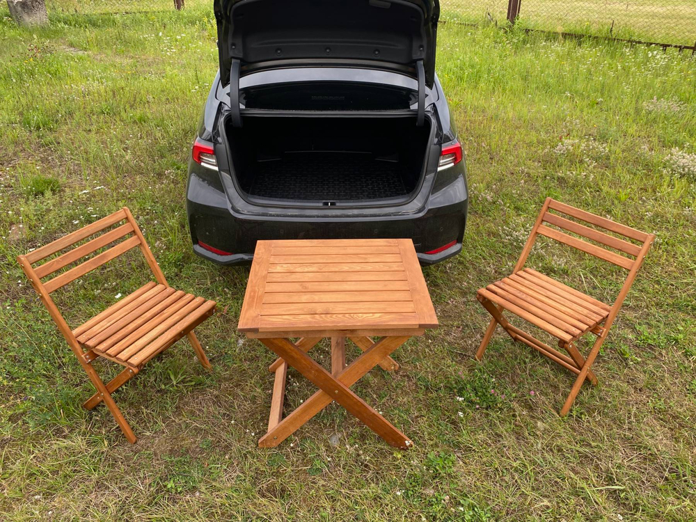 Набор мебели раскладной Дятел  арт.G-001-OAK, G-СH-001-OAK бежевый,  3 уп (1 уп Стол; 2 уп Стул)