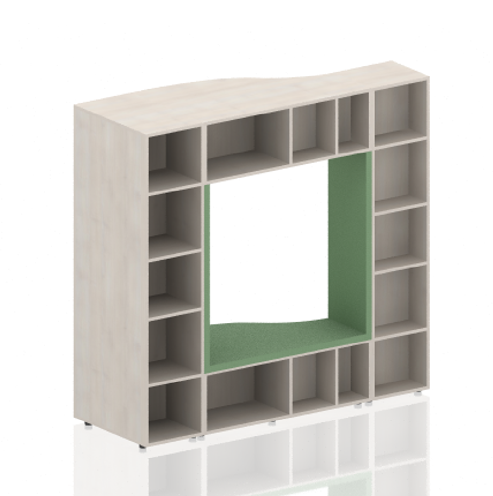 Стеллаж двухсторонний с посадочным местом коллекции Поколение А