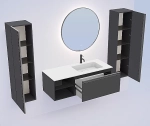 Тумба с раковиной Armadi Art QUATRO 6 120 ANTHRACITE/профиль ANTHRACITE