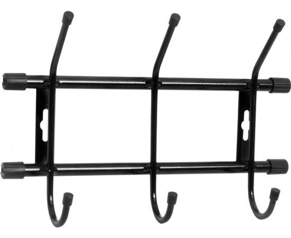 Вешалка настенная 3 крючка Д28,5хШ18,5хВ6,7см металл, цвет серый матовый ВН3/МС Nika