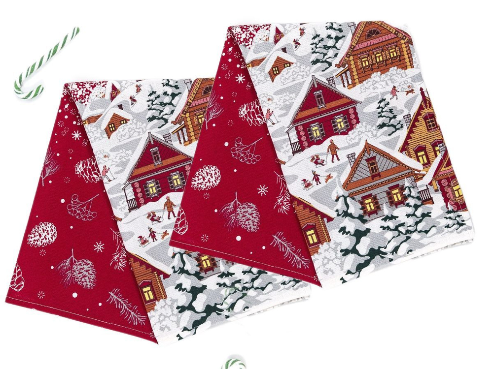 Набор кухонных полотенец, 3 шт , 45х60 см , рогожка