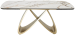 Стол М-City DISAUR Паласио (Palacio) 180 Kl-188 Контрастный мрамор матовый, Итальянская керамика, Шампань