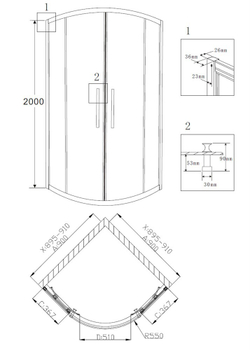 Душевой уголок 90x90 GROSSMAN Pragma PR-90G