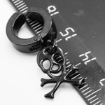 Клипса кольцо (1шт) "Скелетик" черная для имитации пирсинга уха.