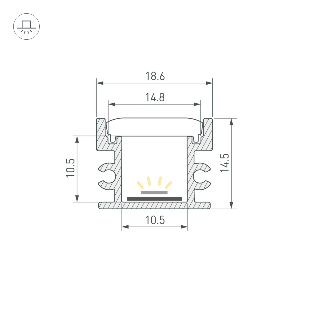 Профиль FLOOR18-H15-3000 ANOD BLACK (Arlight, Алюминий) 045672