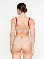 Трусы Zebra бразилиана с высокой линией талии (скин/бургундия)