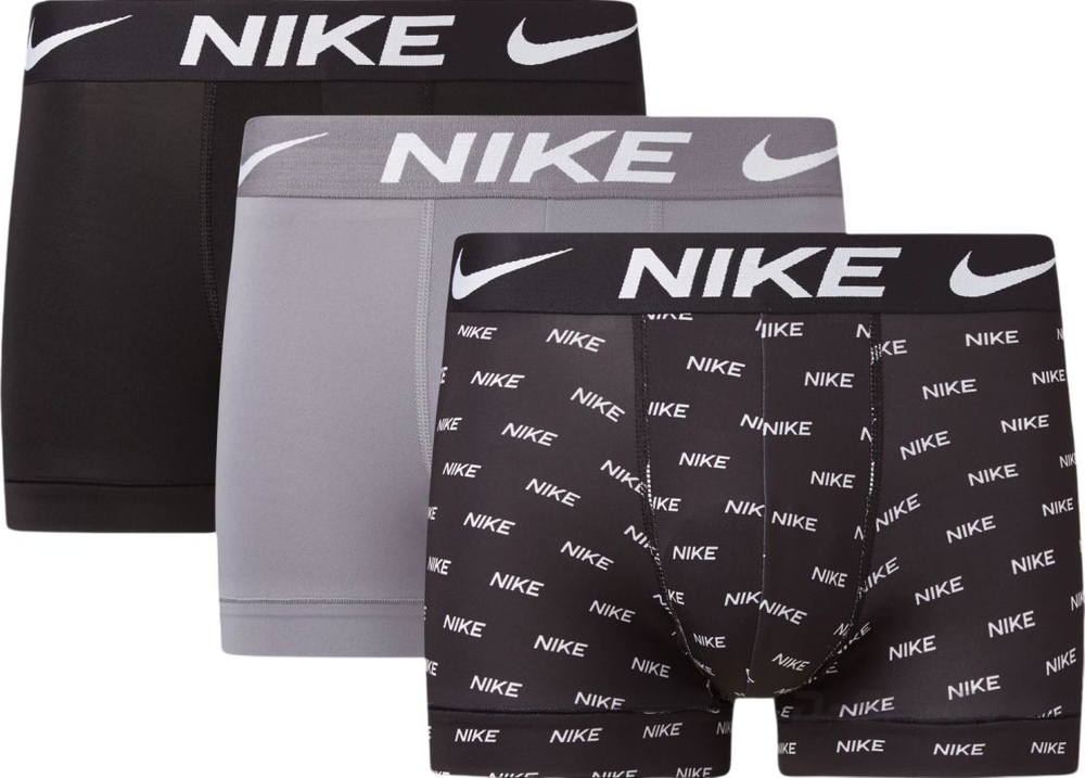 Боксерки теннисные Nike Dri-FIT Essential Trunk 3P - cool grey/black
