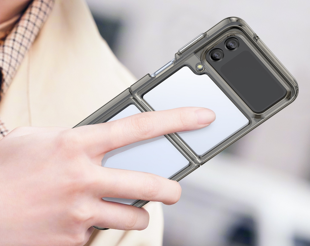 Усиленный защитный чехол с серыми рамками для Samsung Galaxy Z Flip3, мягкий отклик кнопок