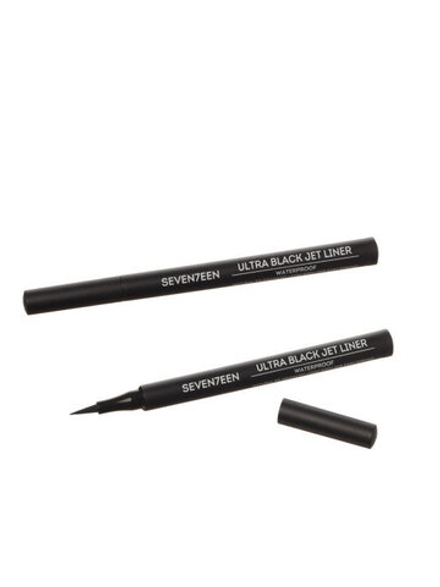Seventeen Подводка-фломастер для глаз Ultra Black Jet Liner, водостойкая, Черный, 1 мл