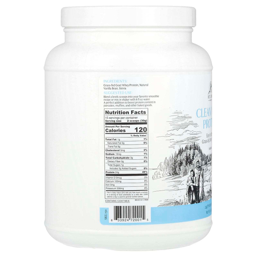 Mt. Capra, чистый сывороточный протеин, со вкусом ванили, 453 г (16 унций)