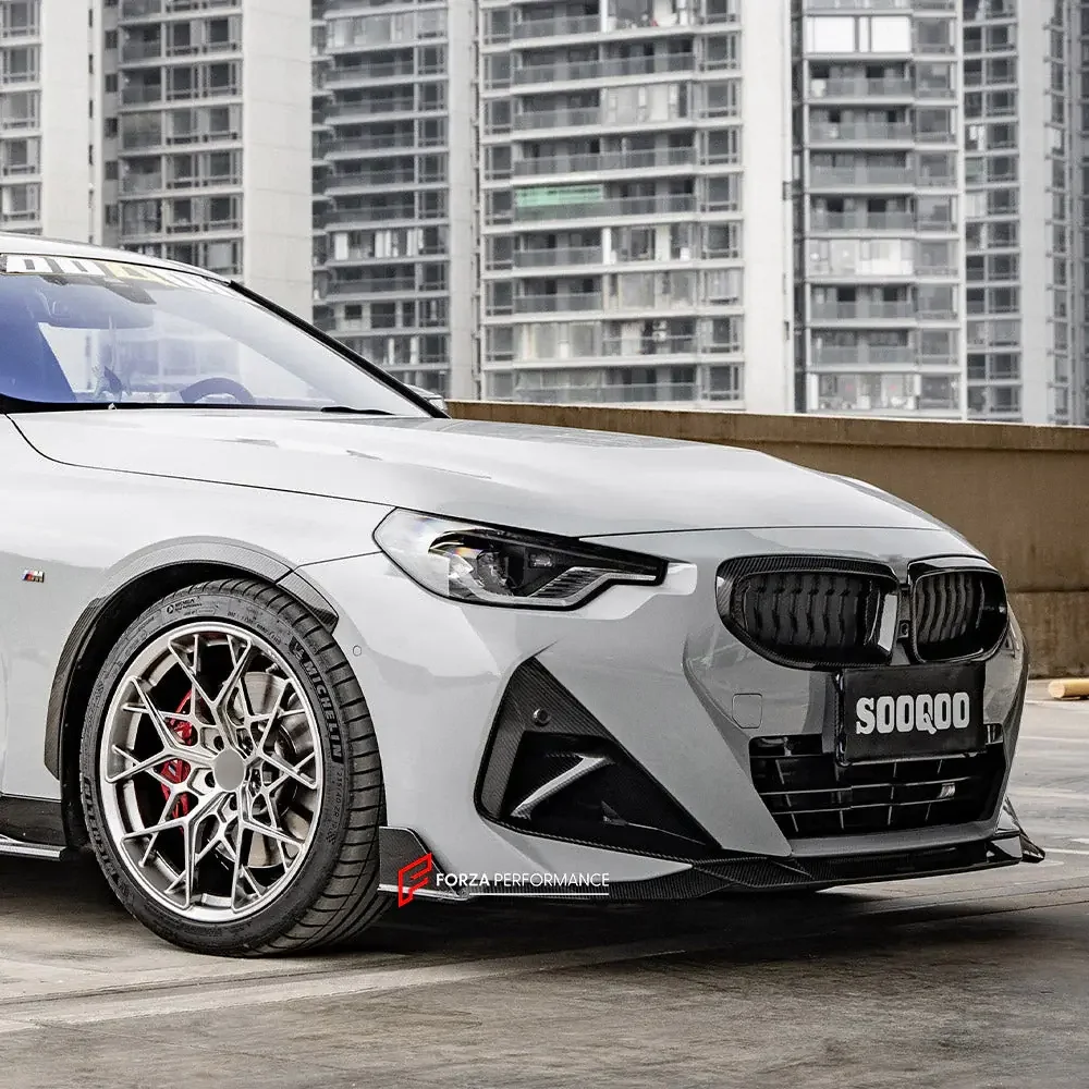 Карбоновая губа переднего бампера для BMW 2 серии G42 2021-2024 БМВ обвес