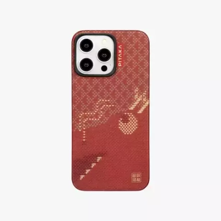 Чехол Pitaka Fusion Weaving MagEZ Case 4 для iPhone 15 Pro Chinese Dragon (Красный)