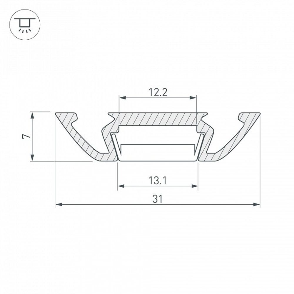 Профиль накладной Arlight PHS-A-2000 ANOD 013215