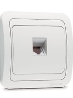 Розетка телефон RJ-11 Makel Mimoza белая 12014